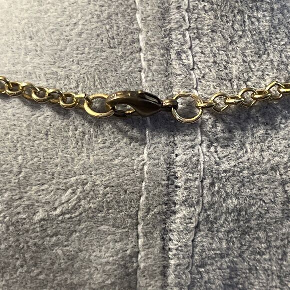 Vintage Suede Backed Prong Set Glass Stone Pink White Floral Necklace - Picture 9 of 13